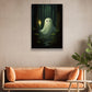 Ghost Hold The Candle, Ghost Canvas Painting, Dark Forest Wall Art, Spooky Poster Gift