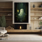 Ghost Hold The Candle, Ghost Canvas Painting, Dark Forest Wall Art, Spooky Poster Gift