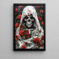 Eternal Blossoms, Gothic Canvas Painting, Mystery Wall Art Decor, Poster Gift For Skull Lovers