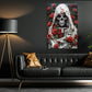 Eternal Blossoms, Gothic Canvas Painting, Mystery Wall Art Decor, Poster Gift For Skull Lovers