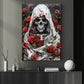 Eternal Blossoms, Gothic Canvas Painting, Mystery Wall Art Decor, Poster Gift For Skull Lovers