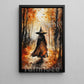 Halloween Witch Autumn Canvas Painting, Where Every Forest Hides A Spell Wall Art Decor, Spooky Season Poster Gift For Witch Lover