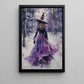 Moonlit Sorceress' Journey, Witches Canvas Painting, Spooky Season Wall Art Decor, Halloween Poster Gift For Witch Lovers