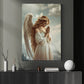 Graceful Angel Canvas Painting, Beautiful Guardian Angel Wall Art Decor, Poster Gift For Angel Lovers
