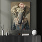 Victorian Elephant Canvas Painting, Noble Elephant Lady Wall Art Decor, Poster Gift For Elephant Lovers