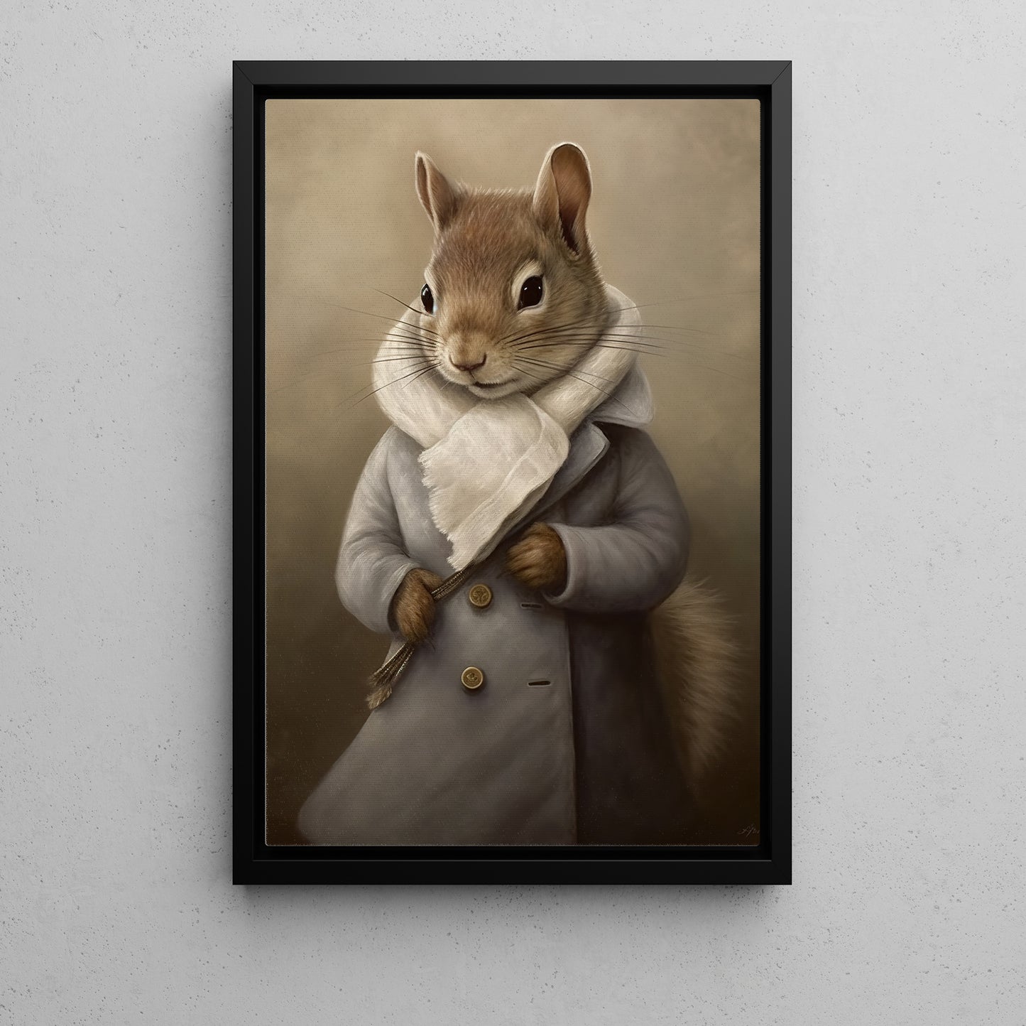 Gentleman Of The Grove A Squirrel’s Portrait, Victorian Squirrel Canvas Painting, Victorian Animal Wall Art Decor, Poster Gift For Squirrel Lovers