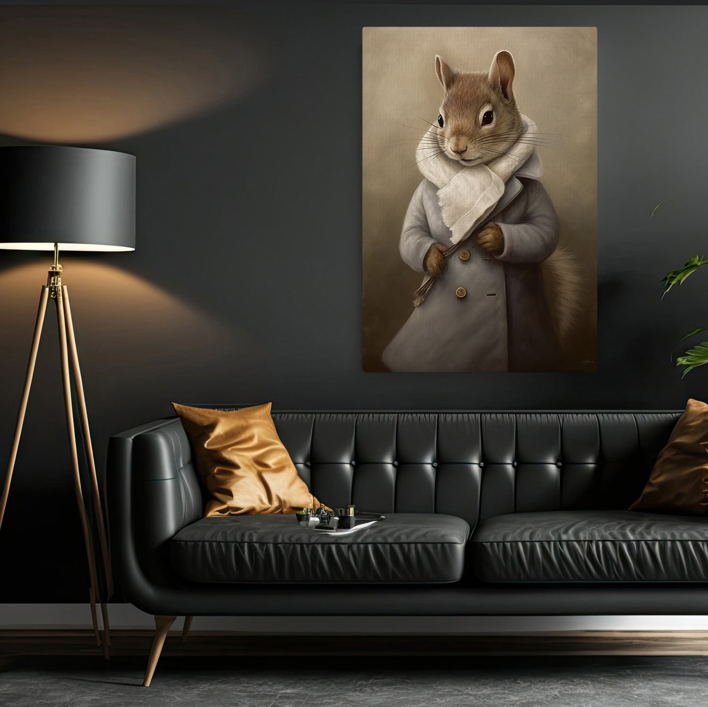 Gentleman Of The Grove A Squirrel’s Portrait, Victorian Squirrel Canvas Painting, Victorian Animal Wall Art Decor, Poster Gift For Squirrel Lovers