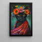 A Cat's Blossom Portrait, Floral Victorian Black Cat Canvas Painting, Victorian Animal Wall Art Decor, Poster Gift For Cat Lovers