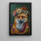 Floral Fox Majesty, Victorian Fox Canvas Painting, Victorian Animal Wall Art Decor, Poster Gift For Fox Lovers