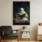 Ghost Let's Me Read Book, Ghost Canvas Painting, Dark Forest Wall Art, Poster Gift For Book Lovers