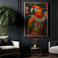 The Majestic Macaw, Floral Victorian Macaw Canvas Painting, Victorian Animal Wall Art Decor, Poster Gift For Macaw Lovers