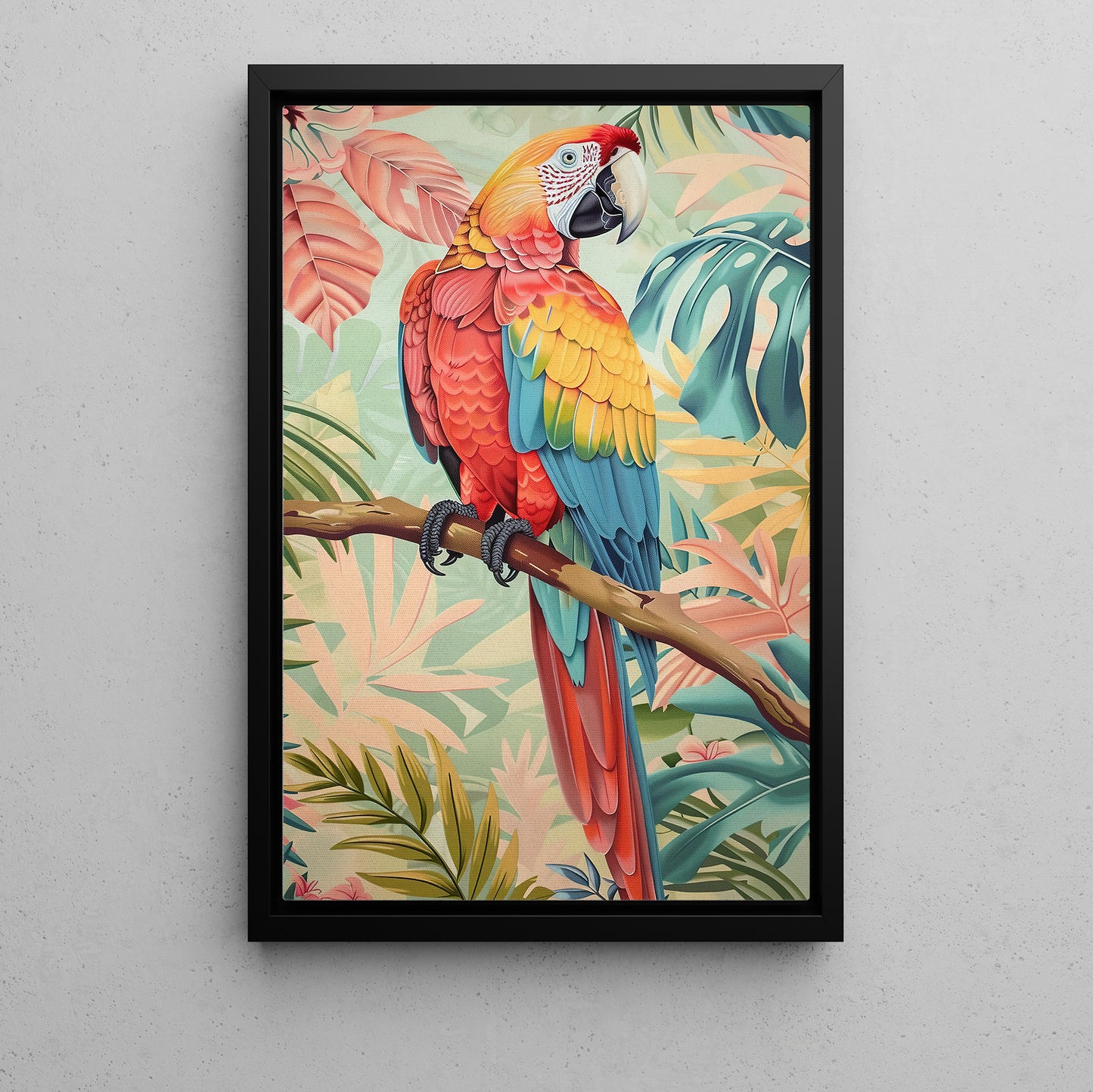 Bird Of Paradise, Victorian Parrot Canvas Painting, Victorian Animal Wall Art Decor, Poster Gift For Parrot Lovers