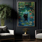 Midnight In The Garden, Cat Canvas Painting, Whispers Wall Art Decor, Poster Gift For Cat Lovers