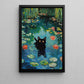 Midnight In The Garden, Cat Canvas Painting, Whispers Wall Art Decor, Poster Gift For Cat Lovers