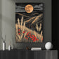 Harvest Moon Over Golden Fields, Autumn Canvas Painting, Modern Wall Art Decor, Poster Gift For Landscapes Lovers