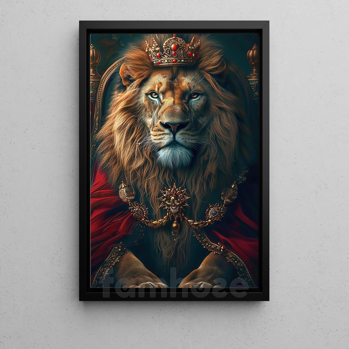 Victorian Lion Canvas Painting, The Lion King Wall Art Decor, Poster Gift For Lion Lovers