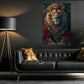 Victorian Lion Canvas Painting, The Lion King Wall Art Decor, Poster Gift For Lion Lovers