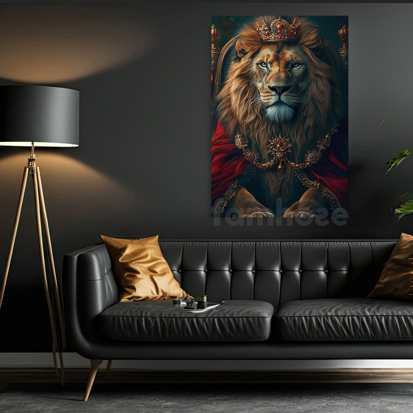 Victorian Lion Canvas Painting, The Lion King Wall Art Decor, Poster Gift For Lion Lovers