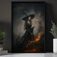 A Witch's Conquest With Flame, Witches Canvas Painting, Spooky Season Wall Art Decor, Halloween Poster Gift For Witch Lovers