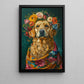 Blooming Beauty, Victorian Golden Retriever Dog Canvas Painting, Victorian Animal Wall Art Decor, Poster Gift For Golden Retriever Dog Lovers