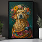 Blooming Beauty, Victorian Golden Retriever Dog Canvas Painting, Victorian Animal Wall Art Decor, Poster Gift For Golden Retriever Dog Lovers