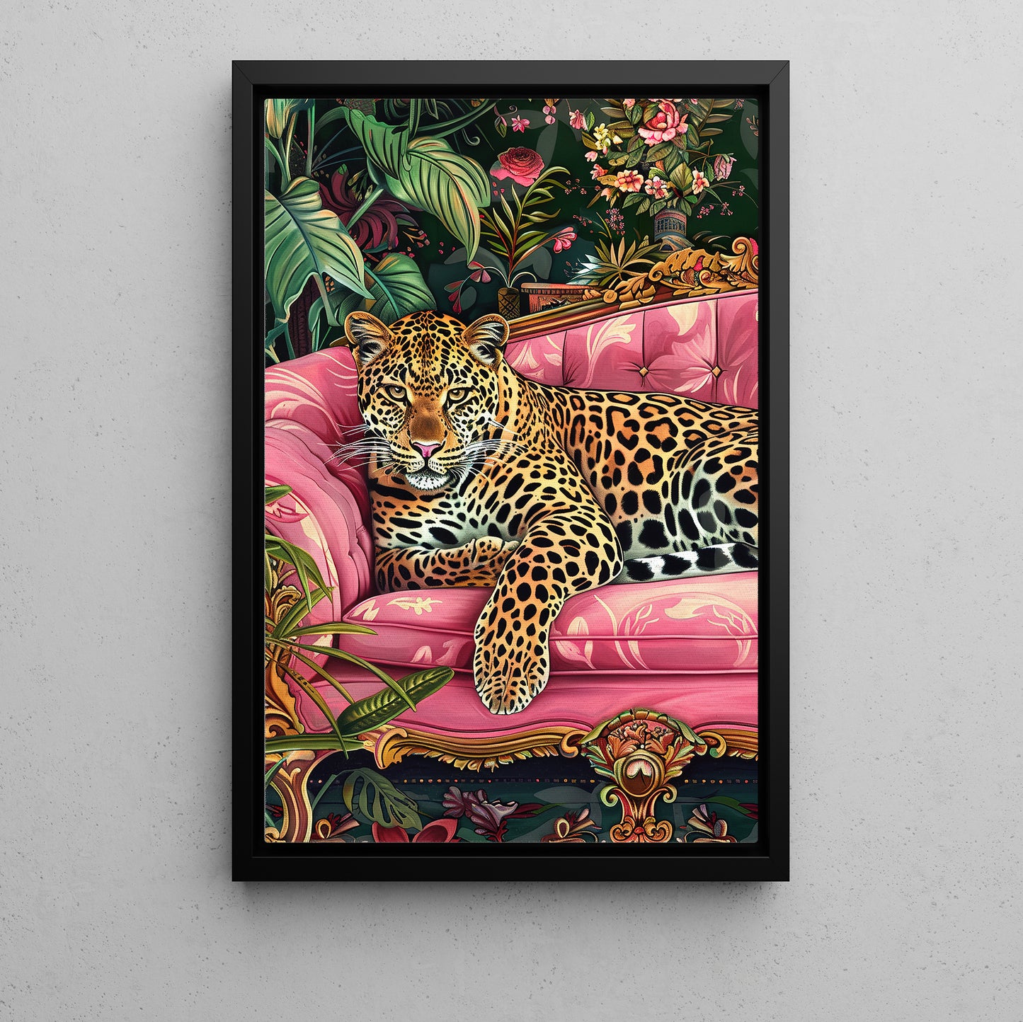 Leopard In The Limelight, Victorian Leopard Canvas Painting, Victorian Animal Wall Art Decor, Poster Gift For Leopard Lovers