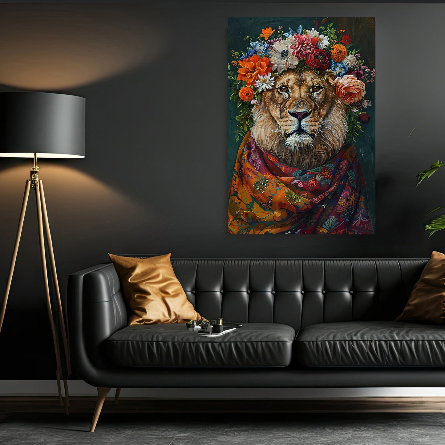 Bloom Of The Jungle King, Victorian Tiger Canvas Painting, Victorian Animal Wall Art Decor, Poster Gift For Tiger Lovers