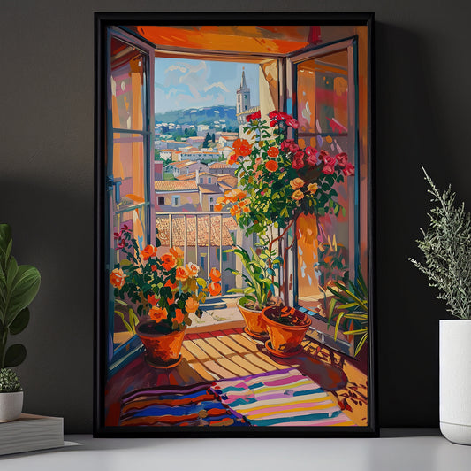 The Balcony Garden, Nature Canvas Painting, Wall Art Decor, Poster Gift For Landscape Lovers