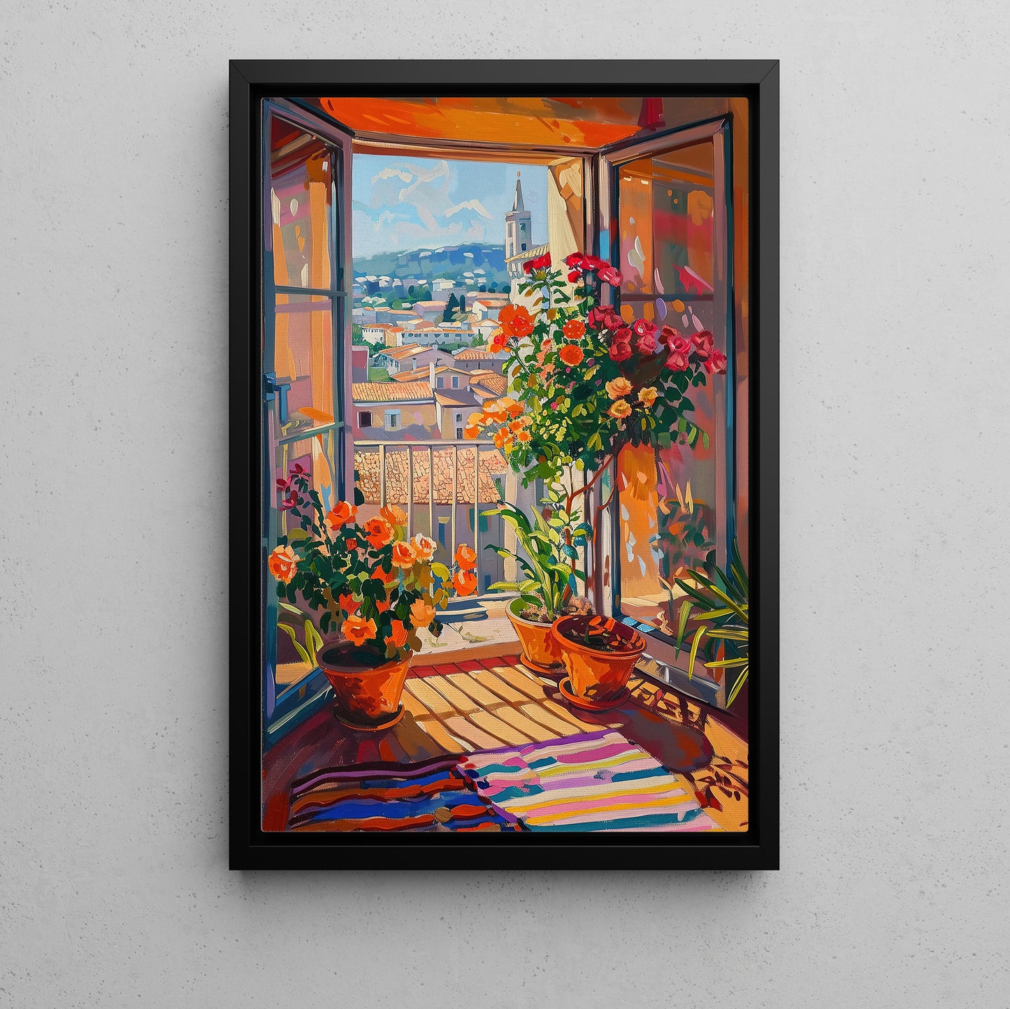 The Balcony Garden, Nature Canvas Painting, Wall Art Decor, Poster Gift For Landscape Lovers