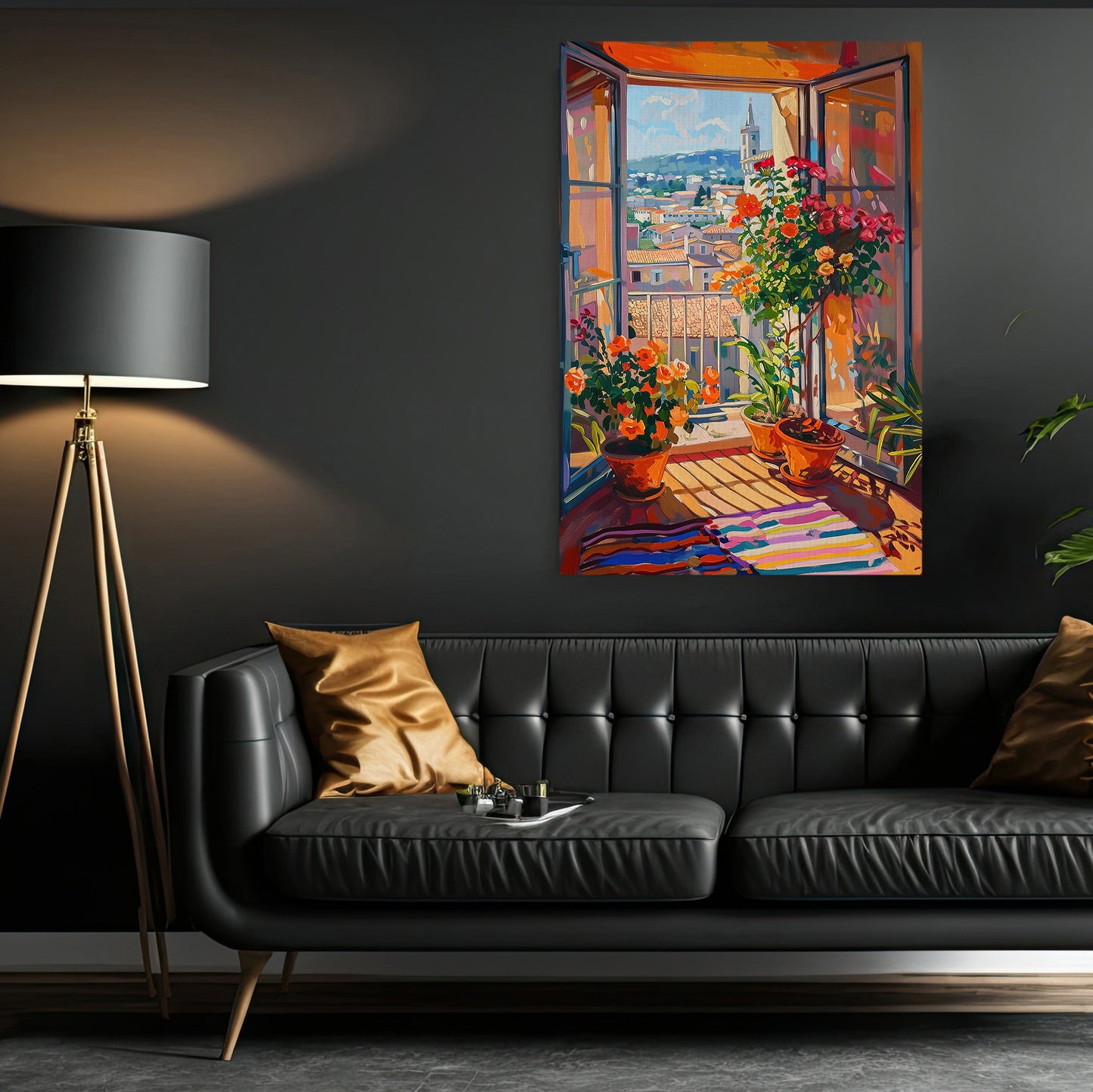 The Balcony Garden, Nature Canvas Painting, Wall Art Decor, Poster Gift For Landscape Lovers