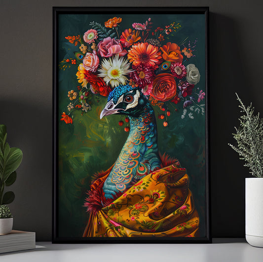 Peacock Paradise, Victorian Peacock Canvas Painting, Victorian Animal Wall Art Decor, Poster Gift For Peacock Lovers