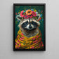 Garden Guardian, Victorian Raccoon Canvas Painting, Victorian Animal Wall Art Decor, Poster Gift For Raccoon Lovers