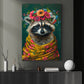 Garden Guardian, Victorian Raccoon Canvas Painting, Victorian Animal Wall Art Decor, Poster Gift For Raccoon Lovers