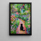 Watcher In The Wildflowers, Victorian Black Cat Canvas Painting, Victorian Animal Wall Art Decor, Poster Gift For Cat Lovers