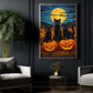 Halloween Black Cat Canvas Painting, Black Cats Pumpkin Patch Wall Art Decor, Spooky Season Poster Gift For Cat Lover
