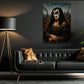 Halloween Rock Legend Parody Canvas Painting, Gene Simmons Mona Lisa Spooky Season Wall Art Decor, Heavy Metal Gothic Home Decor Poster Gift