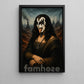 Halloween Rock Legend Parody Canvas Painting, Gene Simmons Mona Lisa Spooky Season Wall Art Decor, Heavy Metal Gothic Home Decor Poster Gift