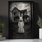 Halloween Horror Bunny Canvas Painting, Creepy Rabbit Mask Spooky Season Wall Art Decor, Gothic Halloween Poster Gift