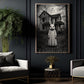 Halloween Horror Bunny Canvas Painting, Creepy Rabbit Mask Spooky Season Wall Art Decor, Gothic Halloween Poster Gift