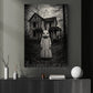 Halloween Horror Bunny Canvas Painting, Creepy Rabbit Mask Spooky Season Wall Art Decor, Gothic Halloween Poster Gift