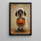 Halloween Dachshund Dog Ghost Canvas Painting, Pumpkin Trick Or Treat Wall Art Decor, Spooky Season Poster Gift For Dog Lover
