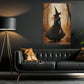 Halloween Witch Canvas Painting, Witch Walking Through Autumn Forest Wall Art Decor, Spooky Season Poster Gift For Witch Lover