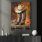 Cowboy Boots And Hat Canvas Painting, Western Cowgirl Boots Wall Art Decor, Poster Gift For Cowgirls