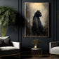 Halloween Black Cat Canvas Painting, Gothic Black Cat Skeleton Wall Art Decor, Spooky Season Poster Gift For Cat Lover