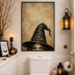 Funny Halloween Witch Canvas Painting, The Witch Is Watching Wall Art Decor, Spooky Season Poster Gift For Witch Lover
