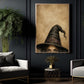 Funny Halloween Witch Canvas Painting, The Witch Is Watching Wall Art Decor, Spooky Season Poster Gift For Witch Lover