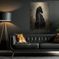 Halloween Black Horse Canvas Painting, Gothic Black Horse Skeleton Wall Art Decor, Spooky Season Poster Gift For Horse Lover