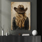 Western Cowgirl Portrait Canvas Painting, Rustic Cowgirl Wall Art Decor, Poster Gift For Cowgirls