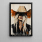 Western Cowgirl Portrait Canvas Painting, Blonde Cowboy Hat Woman Wall Art Decor, Poster Gift For Cowgirls