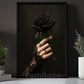 Halloween Witch Hand Canvas Painting, Black Rose Wall Art Decor, Spooky Season Poster Gift